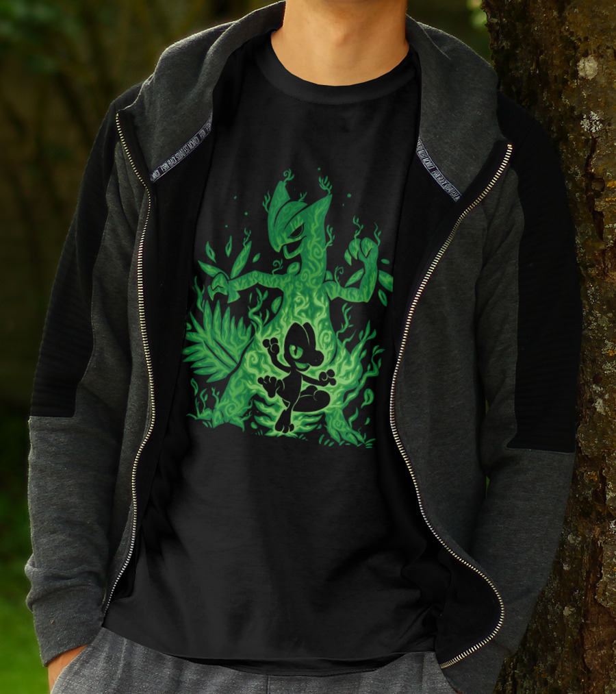Evolution Pokemon Treecko To Sceptile Transformation T-Shirt