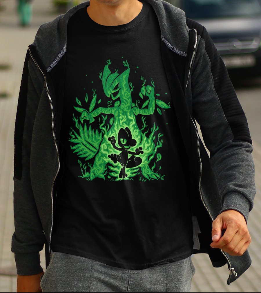 Evolution Pokemon Treecko To Sceptile Transformation T-Shirt