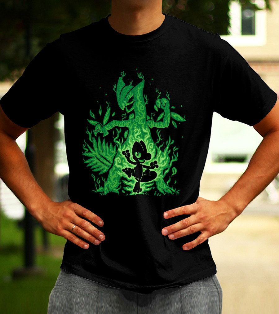 Evolution Pokemon Treecko To Sceptile Transformation T-Shirt