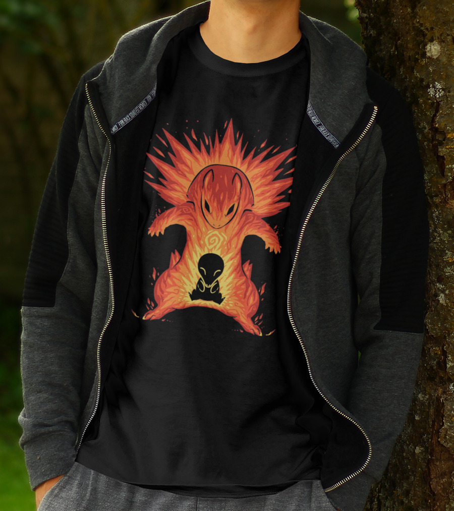 Evolution Pokemon Cyndaquil Quilava Typhlosion Flame Power T-Shirt
