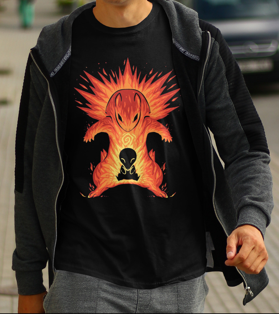 Evolution Pokemon Cyndaquil Quilava Typhlosion Flame Power T-Shirt