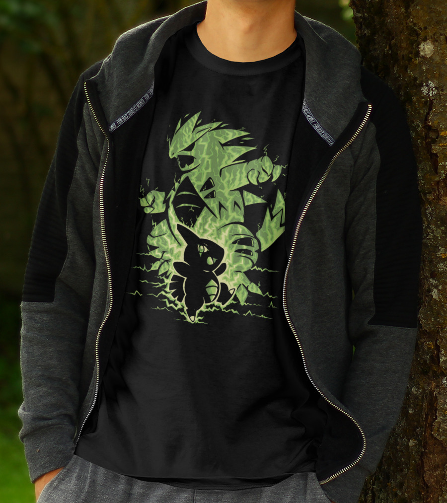 Evolution Pokemon Tyranitar Larvitar Electric Transformation T-Shirt