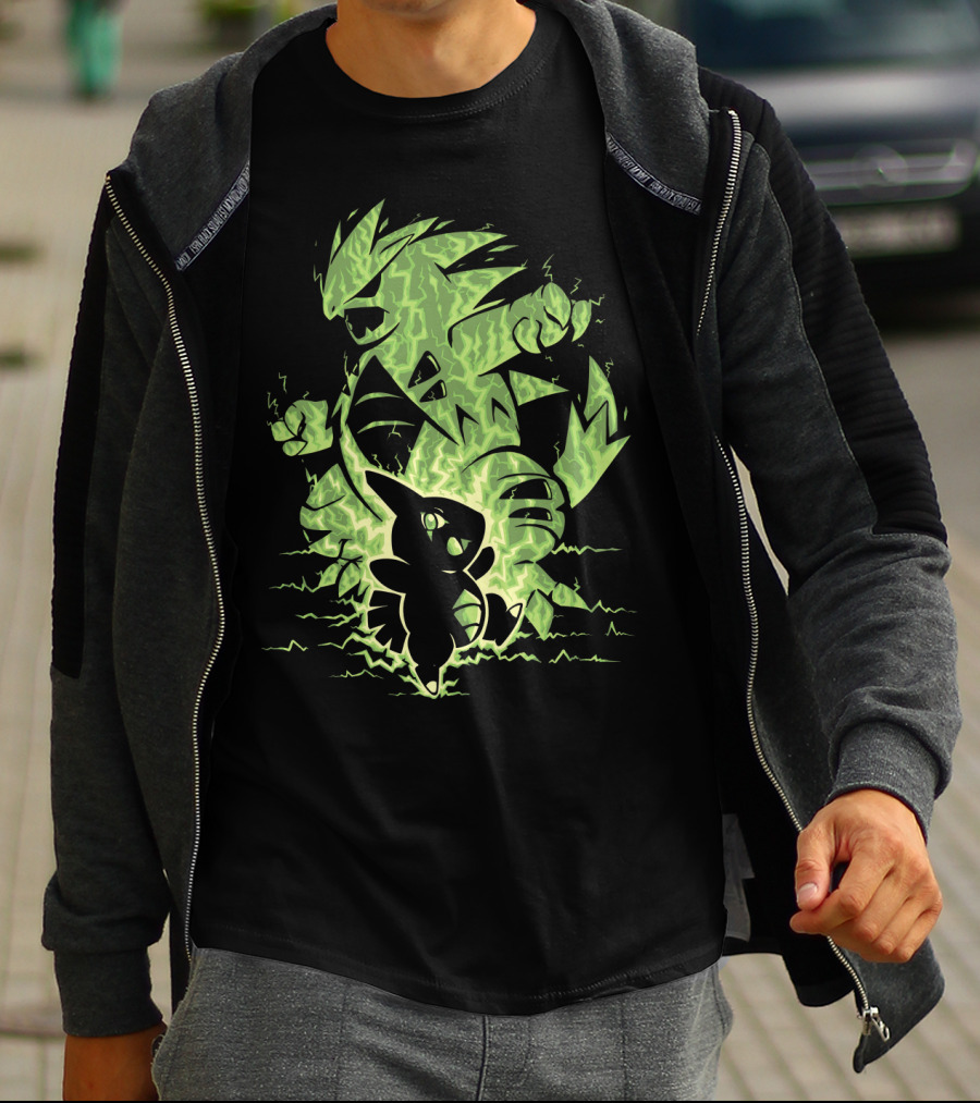 Evolution Pokemon Tyranitar Larvitar Electric Transformation T-Shirt