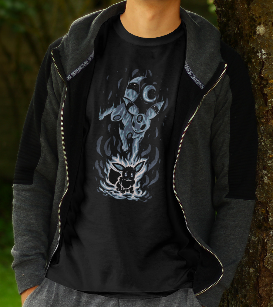 Evolution Pokemon Umbreon Eevee Transformation Moon Phases T-Shirt