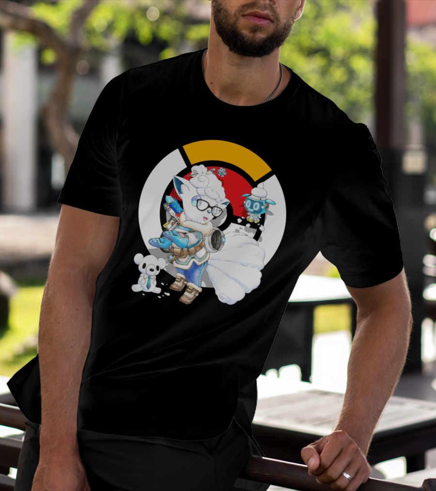 Pokemon X Overwatch Alolan Vulpix With Mei Winter T-Shirt
