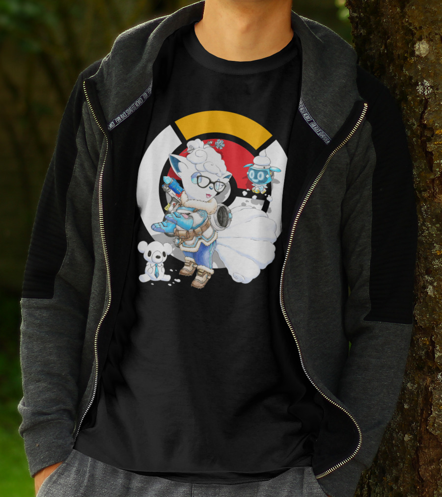 Pokemon X Overwatch Alolan Vulpix With Mei Winter T-Shirt