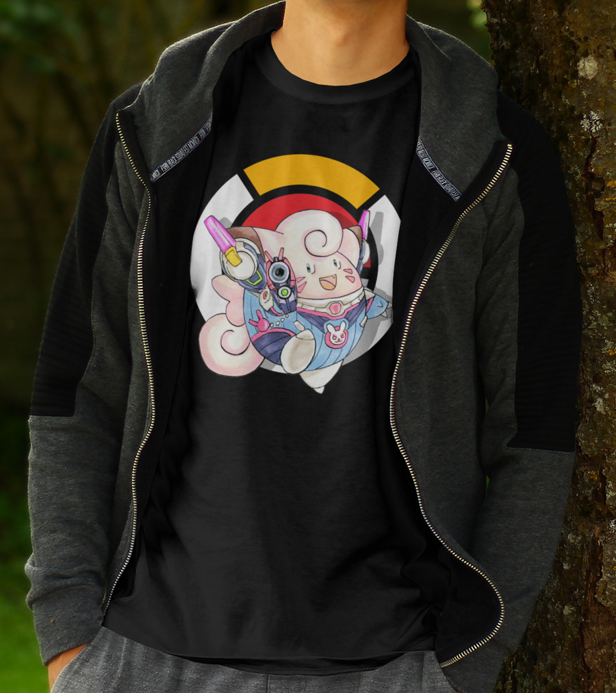 Pokemon Clefairy Overwatch D.va Crossover T-Shirt