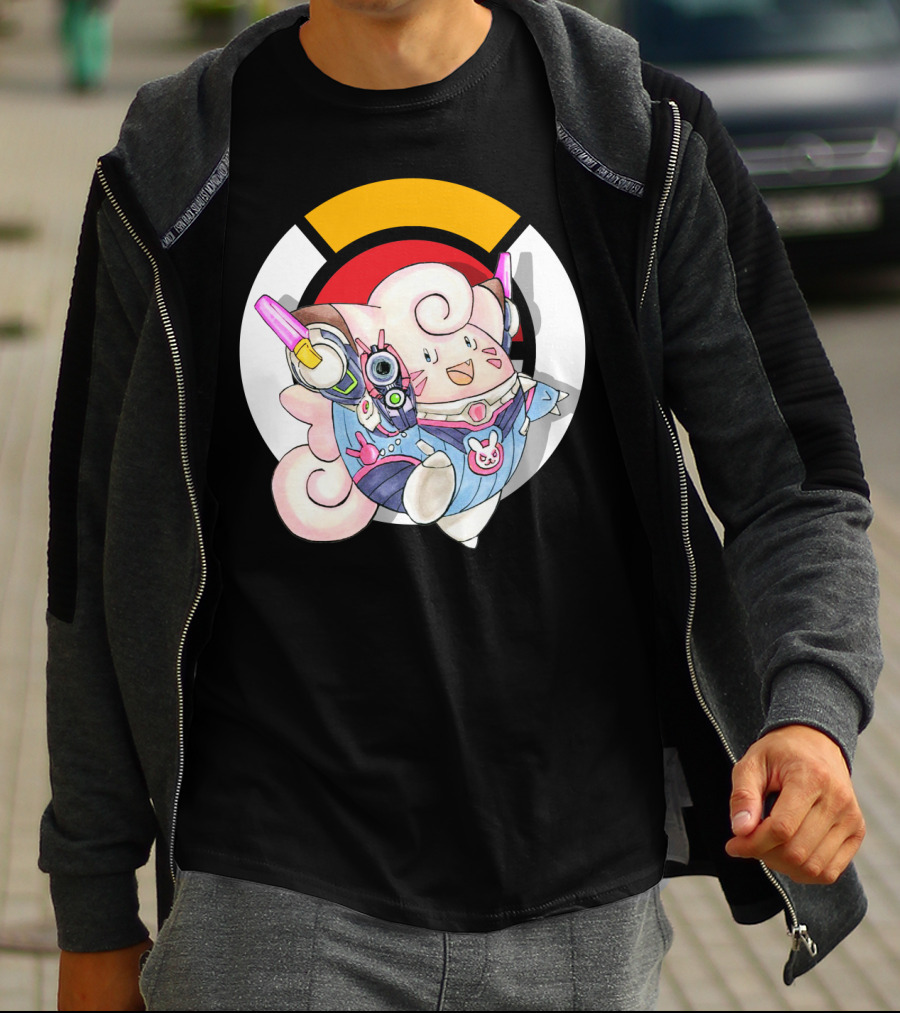 Pokemon Clefairy Overwatch D.va Crossover T-Shirt