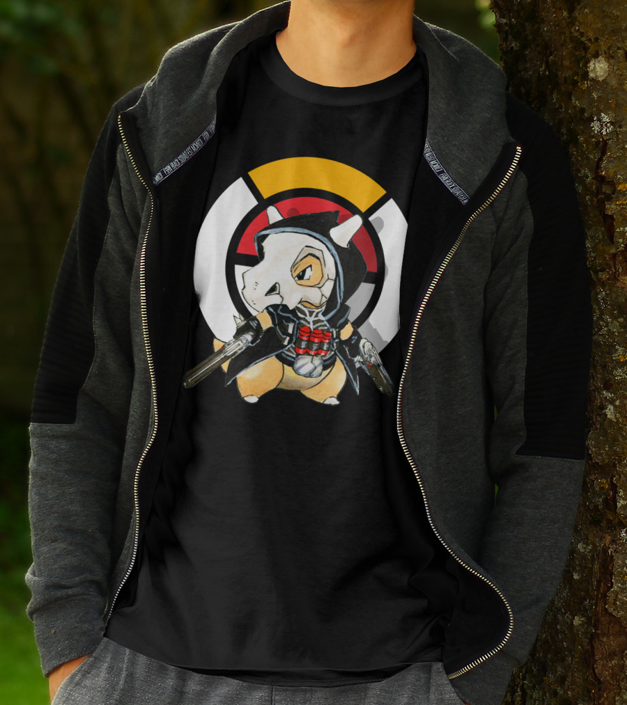 Pokemon X Over Cubone X Reaper Hood Dual Guns T-Shirt