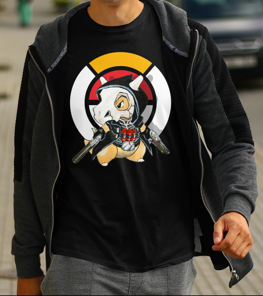 Pokemon X Over Cubone X Reaper Hood Dual Guns T-Shirt