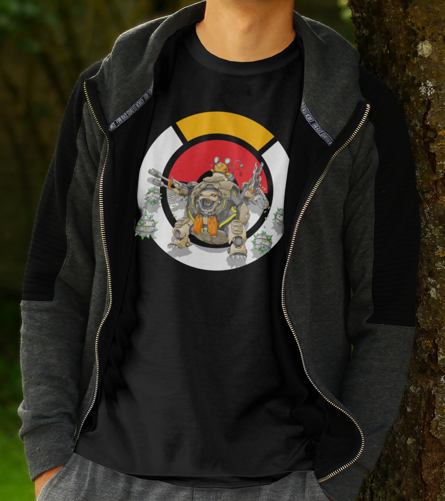 Pokemon X Over Dedenne X Hammond Logo Circle With Ferrothorn T-Shirt