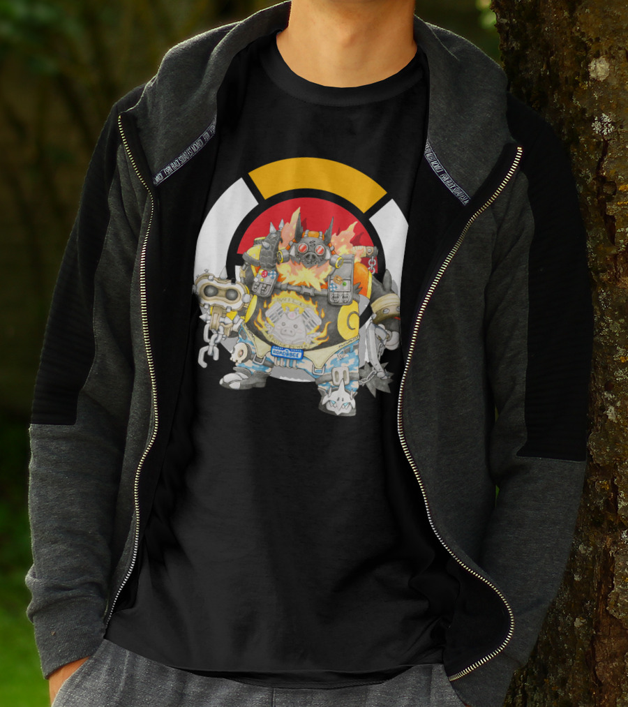 Pokemon X Overwatch Emboar Roadhog Mashup T-Shirt