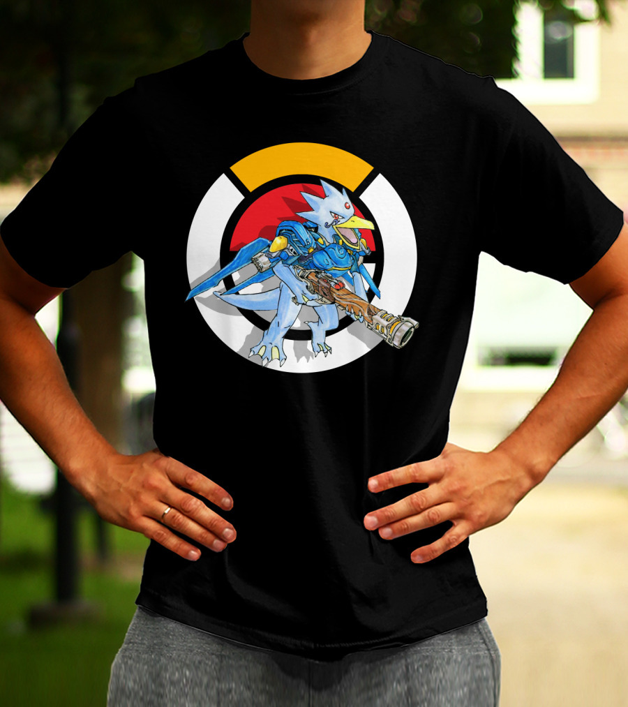 POKEMON X OVERWATCH GOLDUCK X PHARAH Crossover T-Shirt