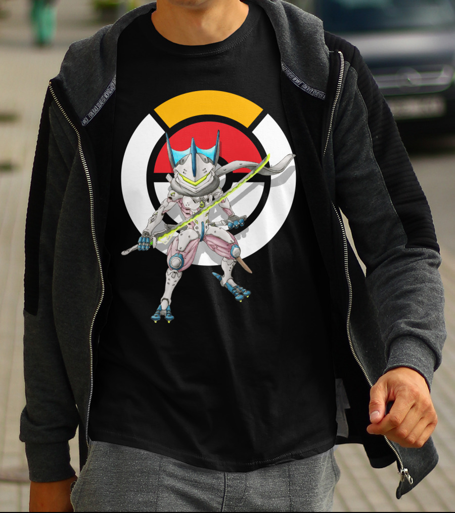POKEMON OVERWATCH GRENINJA GENJI Crossover Fusion T-Shirt