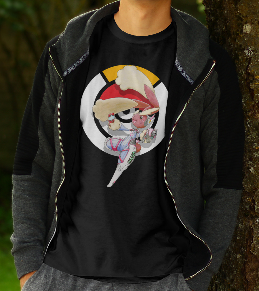 Pokemon X Overwatch Lopunny D.va Mecha Crossover T-Shirt