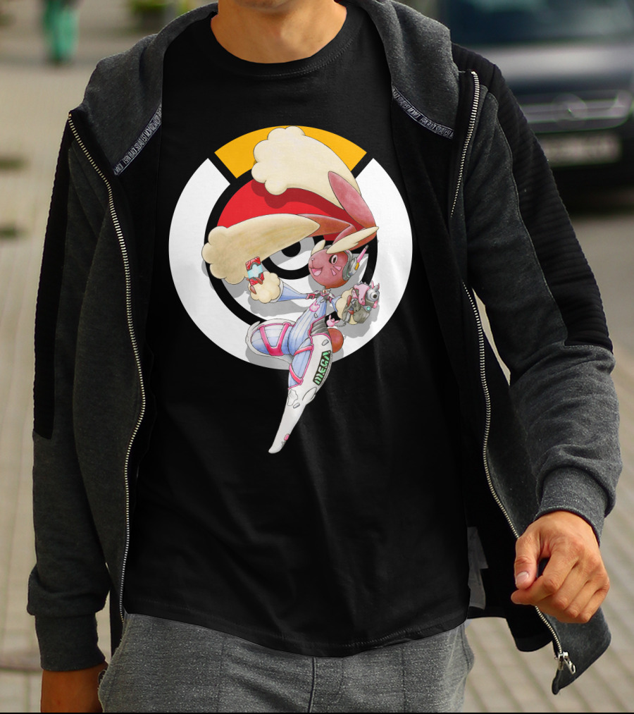Pokemon X Overwatch Lopunny D.va Mecha Crossover T-Shirt