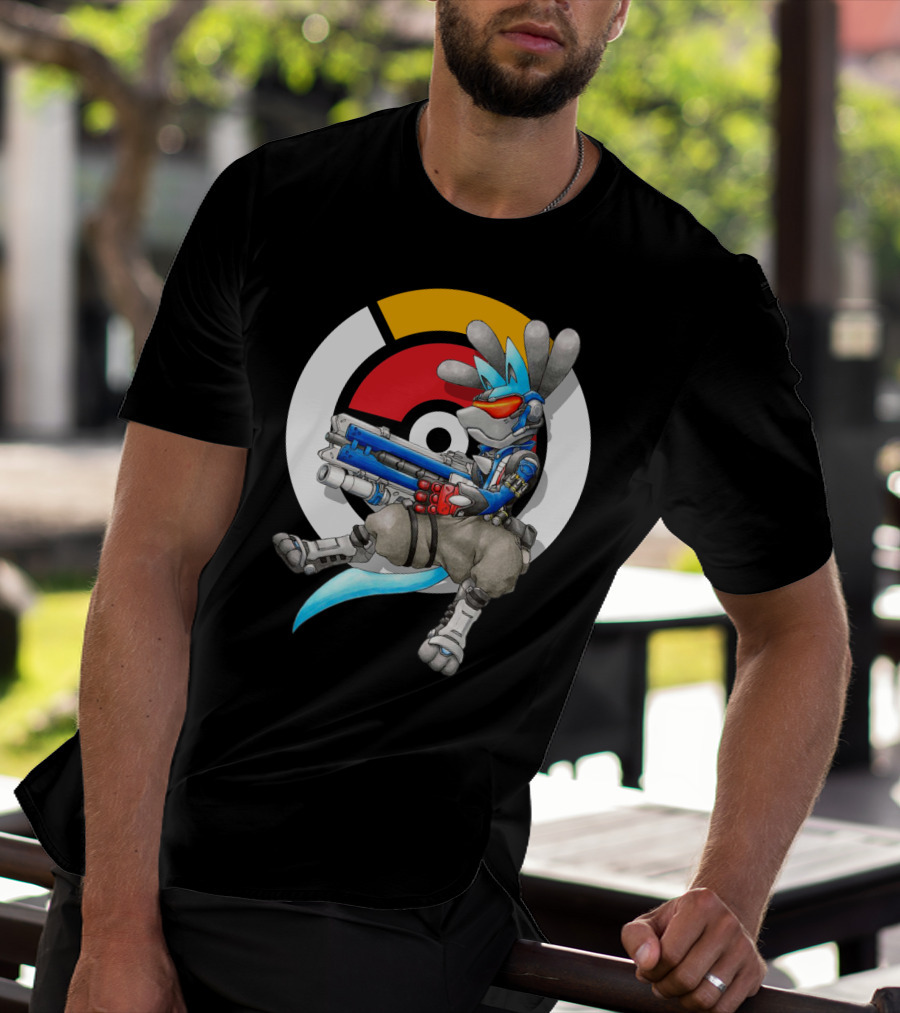 Pokemon X Overwatch Lucario X Soldier T-Shirt