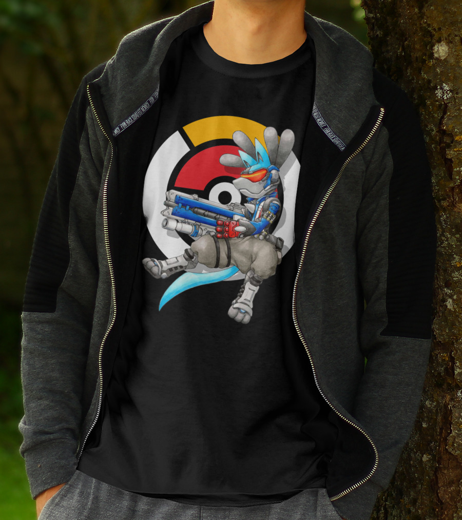 Pokemon X Overwatch Lucario X Soldier T-Shirt