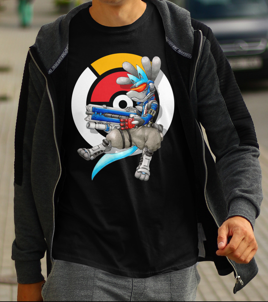 Pokemon X Overwatch Lucario X Soldier T-Shirt