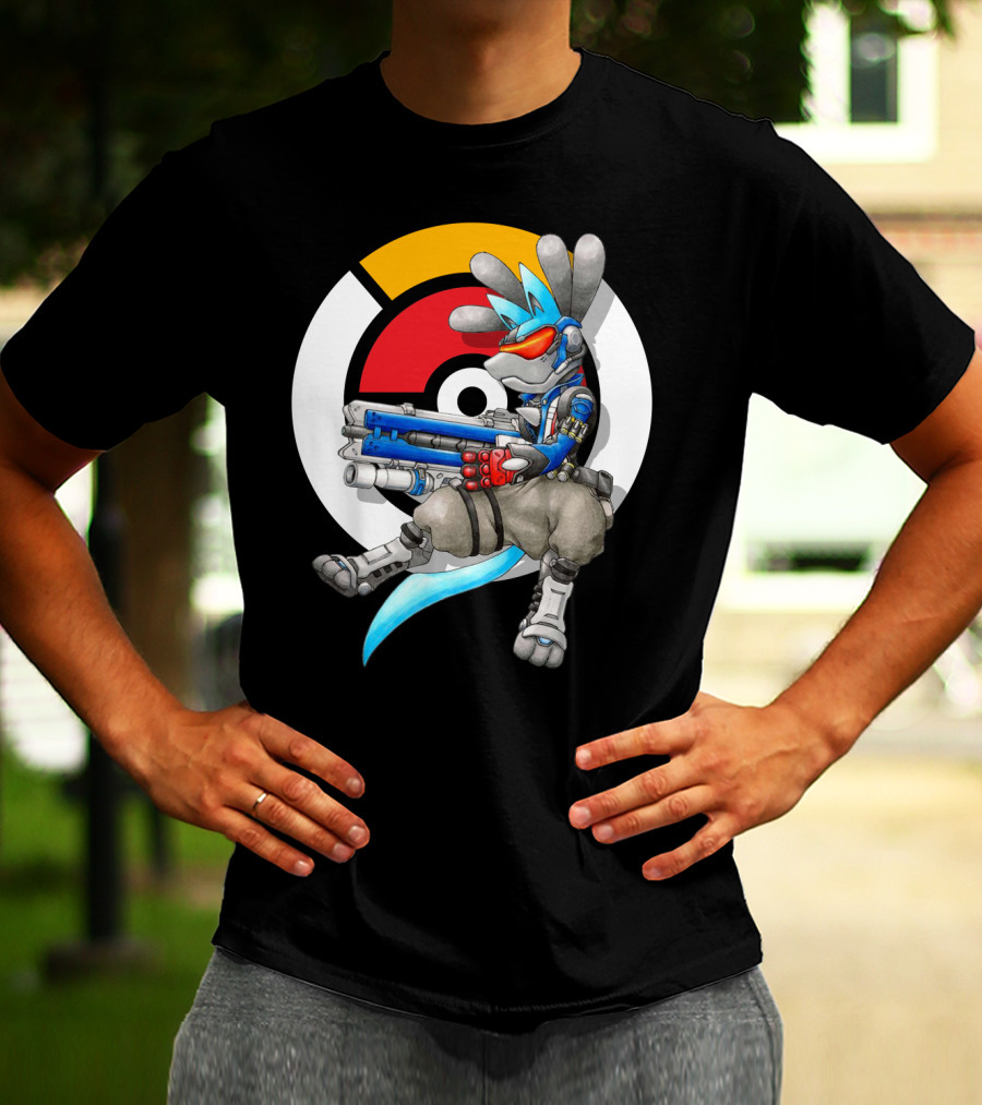 Pokemon X Overwatch Lucario X Soldier T-Shirt