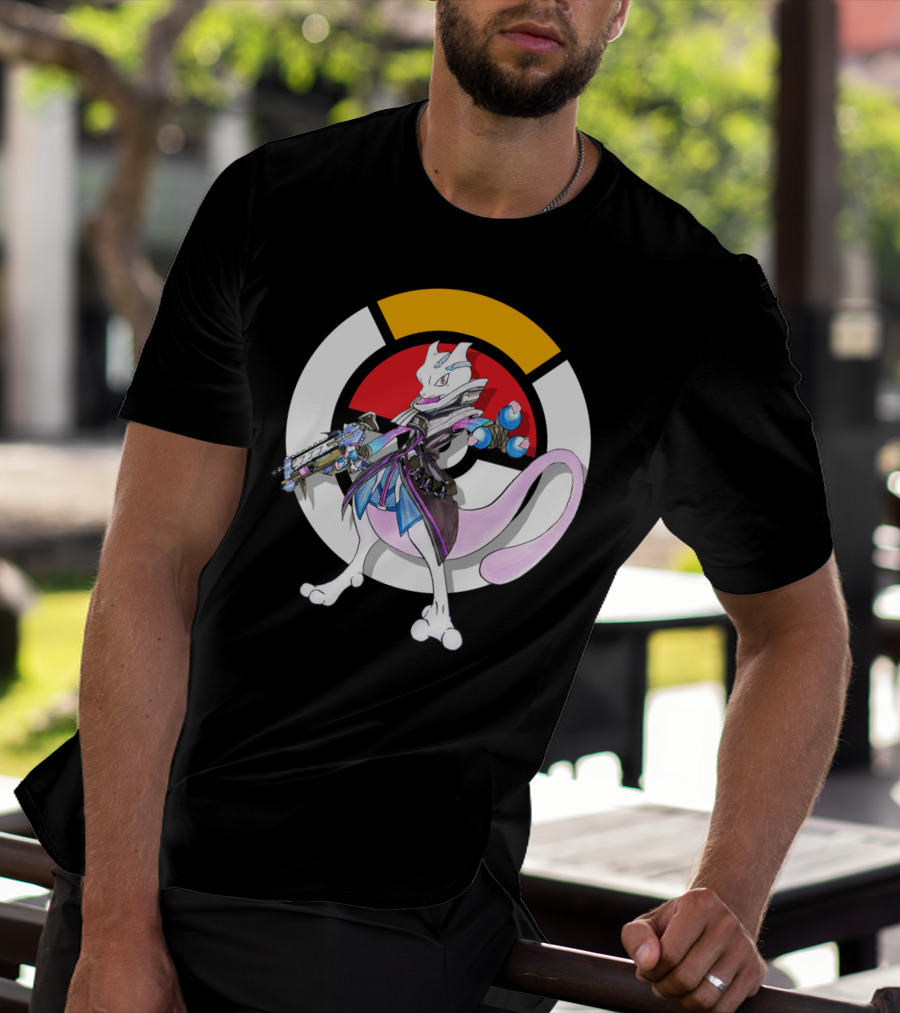 Pokemon X Overwatch Mewtwo X Sombra Icon Mashup T-Shirt