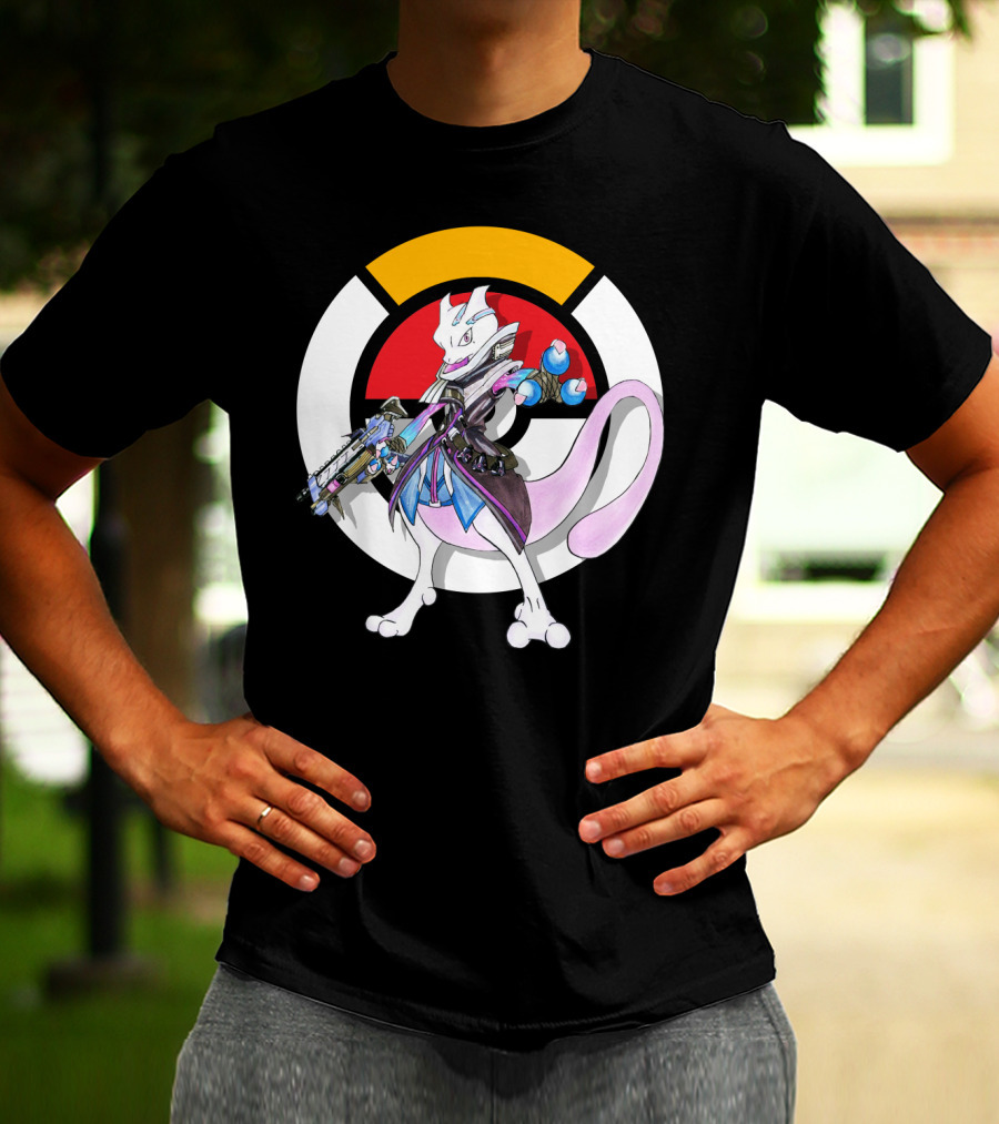 Pokemon X Overwatch Mewtwo X Sombra Icon Mashup T-Shirt