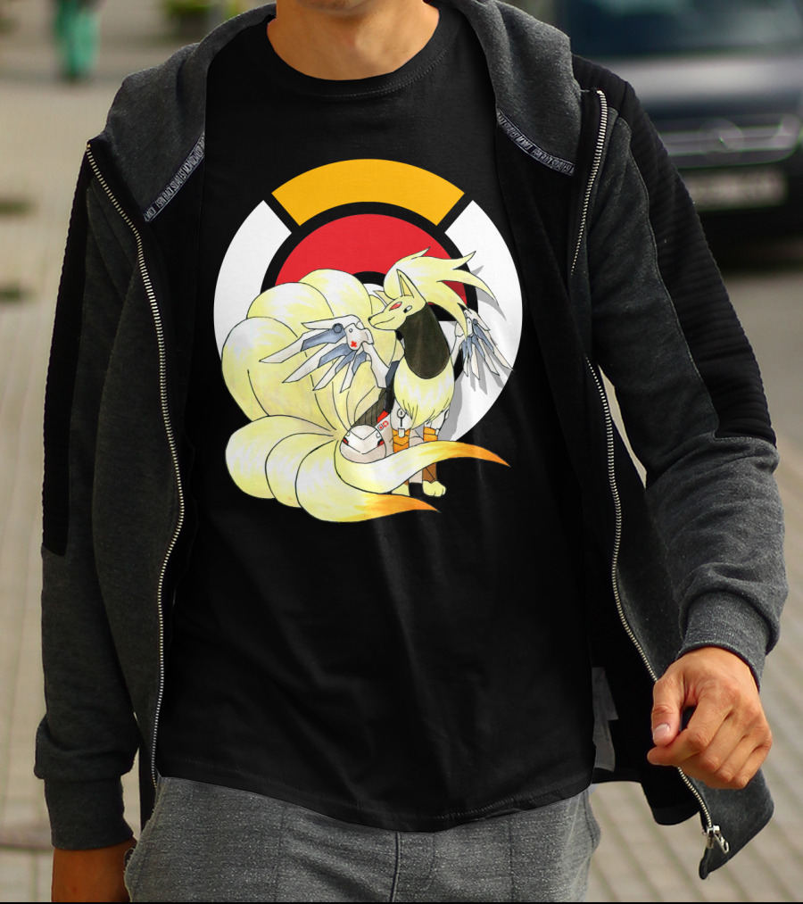 POKEMON X NINETAILS X MERCY Overwatch Crossover T-Shirt