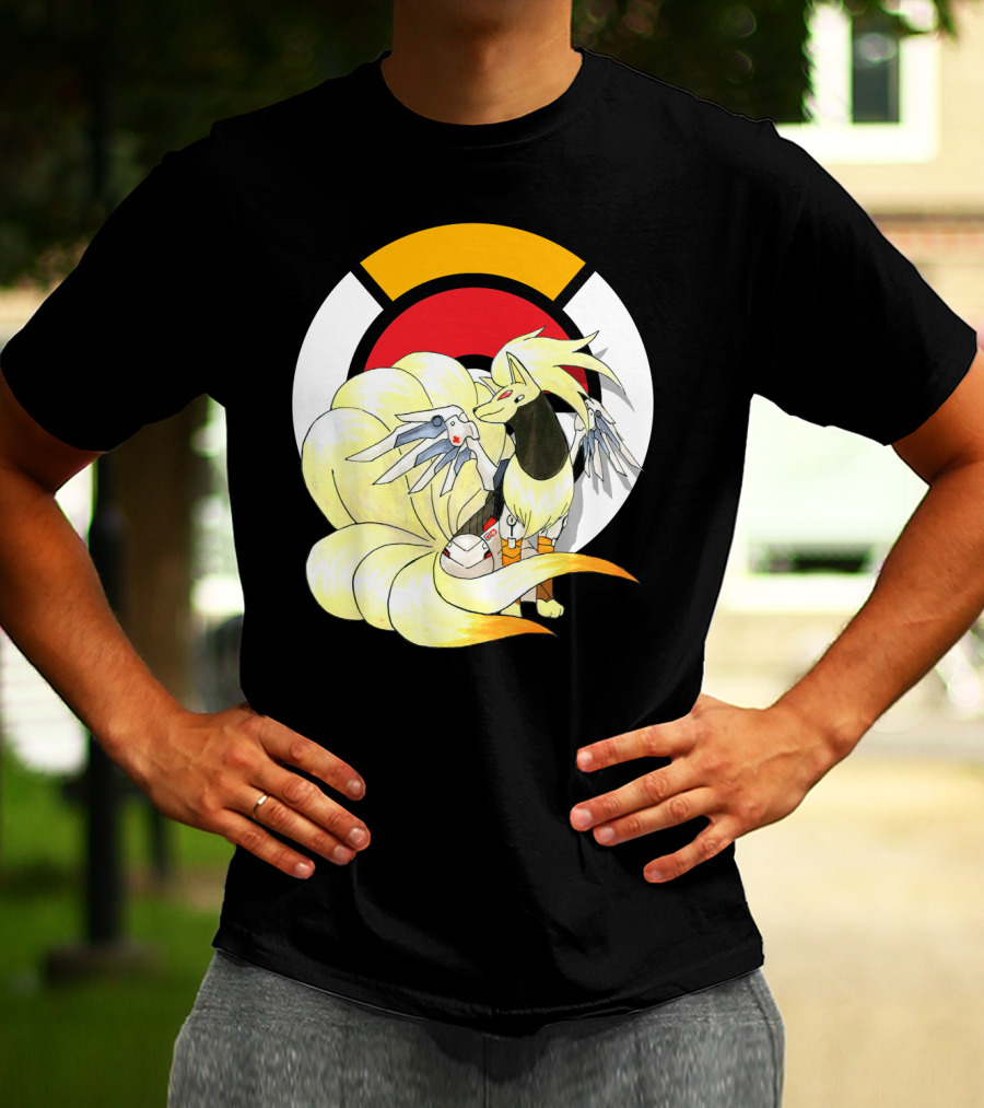 POKEMON X NINETAILS X MERCY Overwatch Crossover T-Shirt