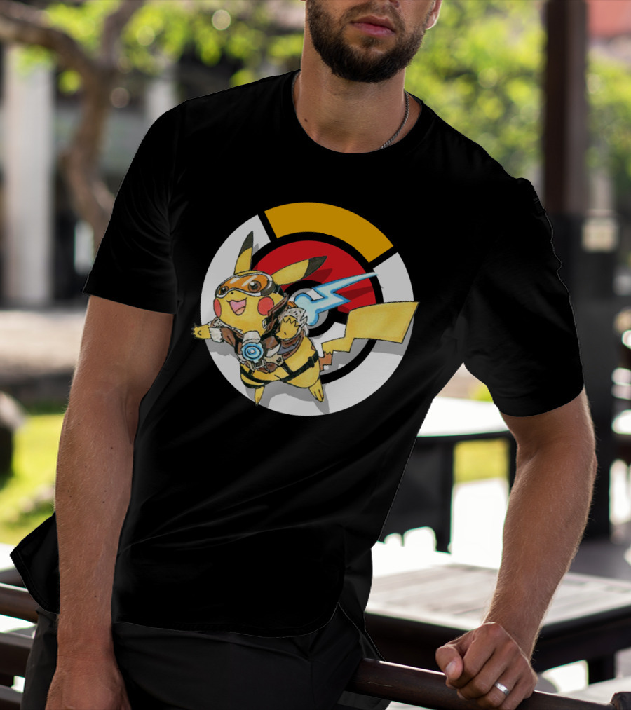 Pokemon X Overwatch Crossover Pikachu X Tracer T-Shirt
