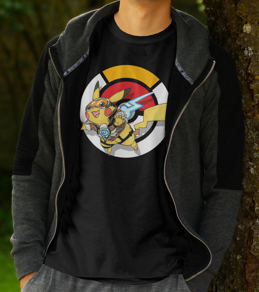 Pokemon X Overwatch Crossover Pikachu X Tracer T-Shirt