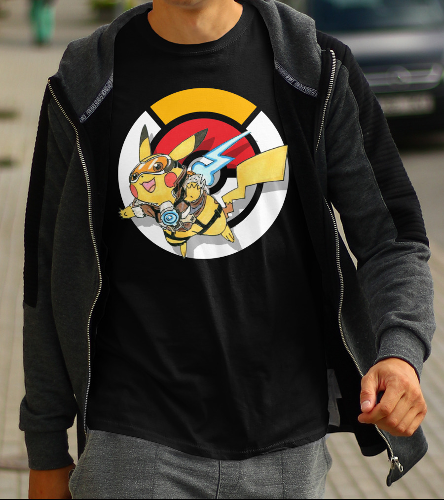 Pokemon X Overwatch Crossover Pikachu X Tracer T-Shirt