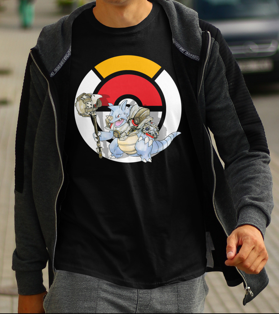 POKEMON X OVER RHYDON X REINHARDT Crossover Fusion With Iconic Elements T-Shirt