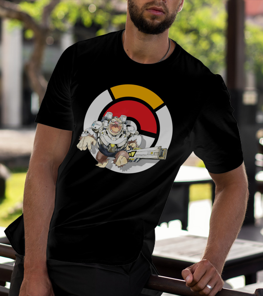 POKEMON X OVERWATCH SLAKING WINSTON Crossover T-Shirt