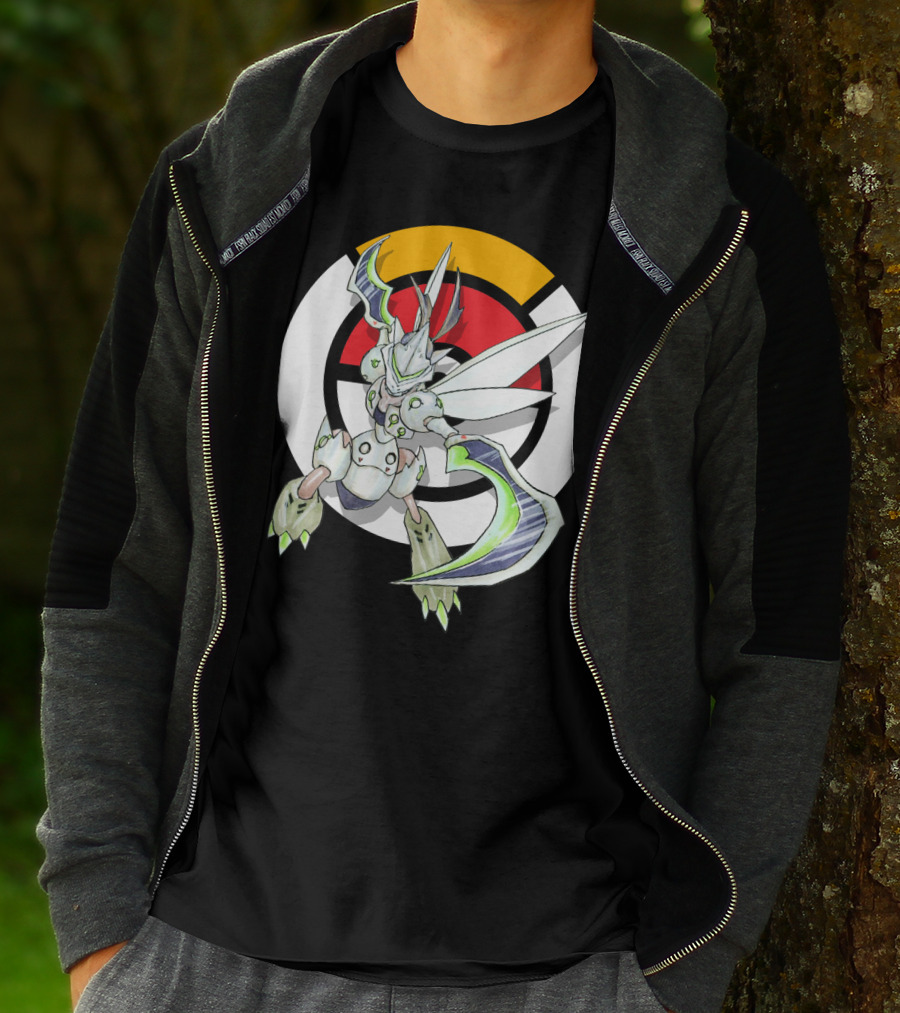 POKEMON X OVER SCYTHER X GENJI Logo Collaboration With Iconic Fusion Character T-Shirt