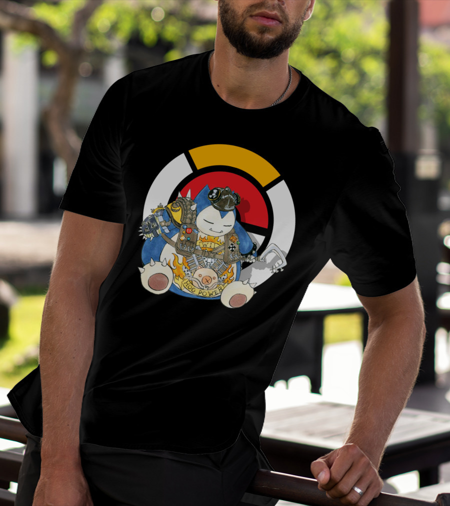 Pokemon Snorlax Hog Power Overwatch Crossover T-Shirt