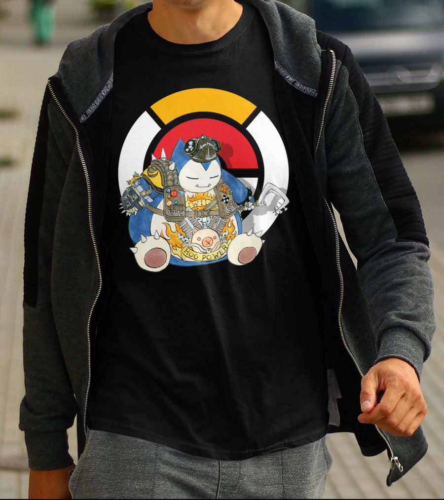 Pokemon Snorlax Hog Power Overwatch Crossover T-Shirt
