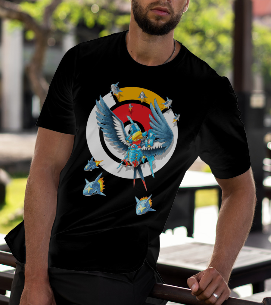 Pokemon Swellow Pharah Battle Symbols Sharks Circle T-Shirt