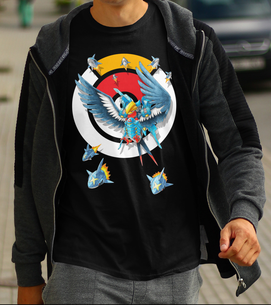 Pokemon Swellow Pharah Battle Symbols Sharks Circle T-Shirt