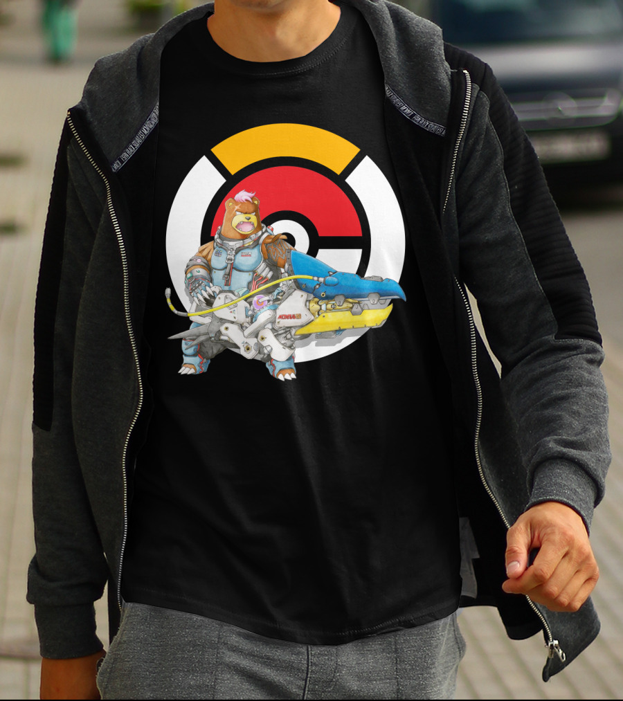 Pokemon X Over Ursaring X Zarya Whale Воина T-Shirt