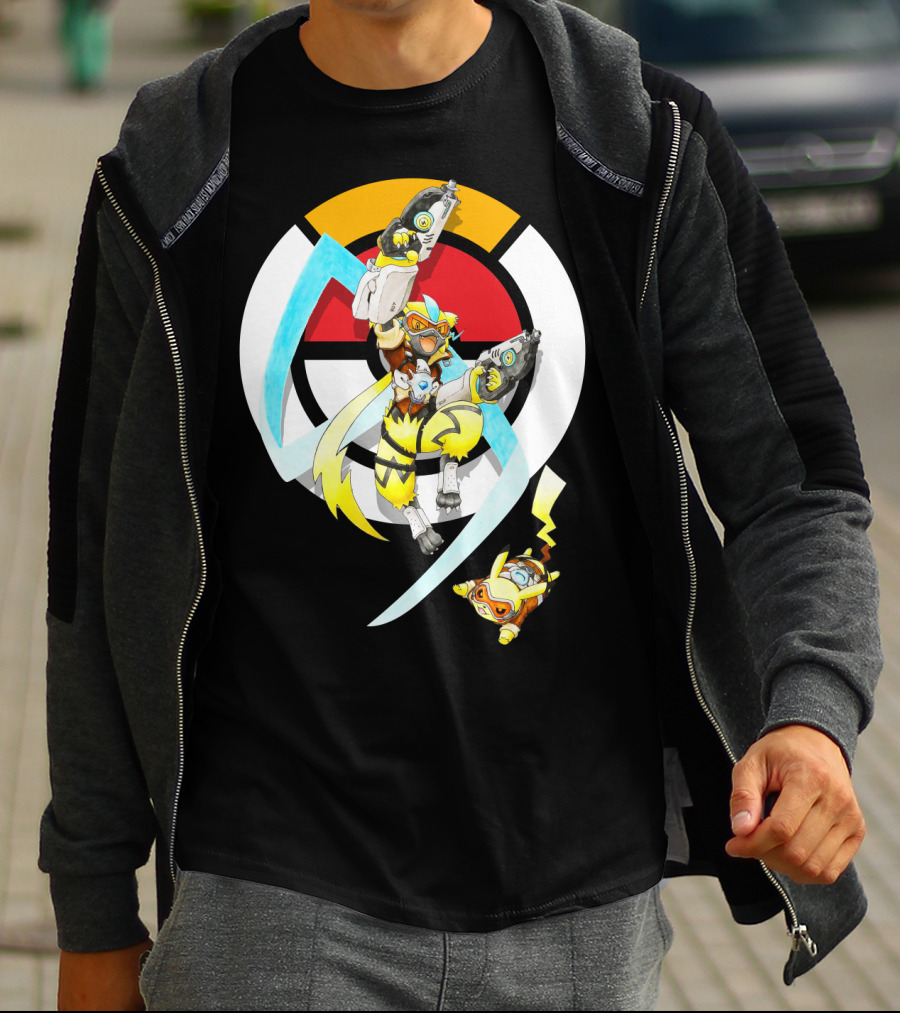 Pokemon X Zeraora X Pikachu Overwatch Style Battle T-Shirt
