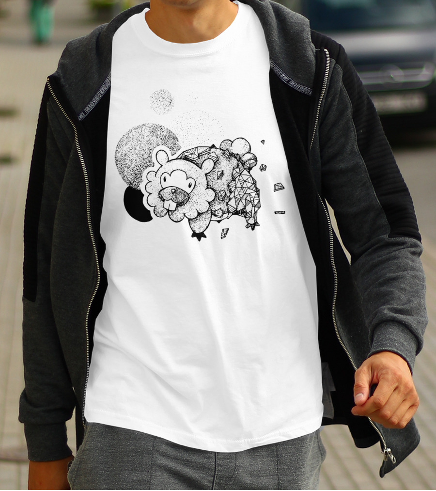 Geometric Pokemon Bidoof Dotwork Triangle T-Shirt