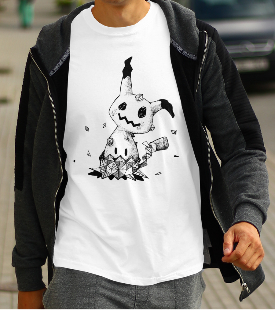 Geometric Pokemon Mimikyu Crystal Shards T-Shirt