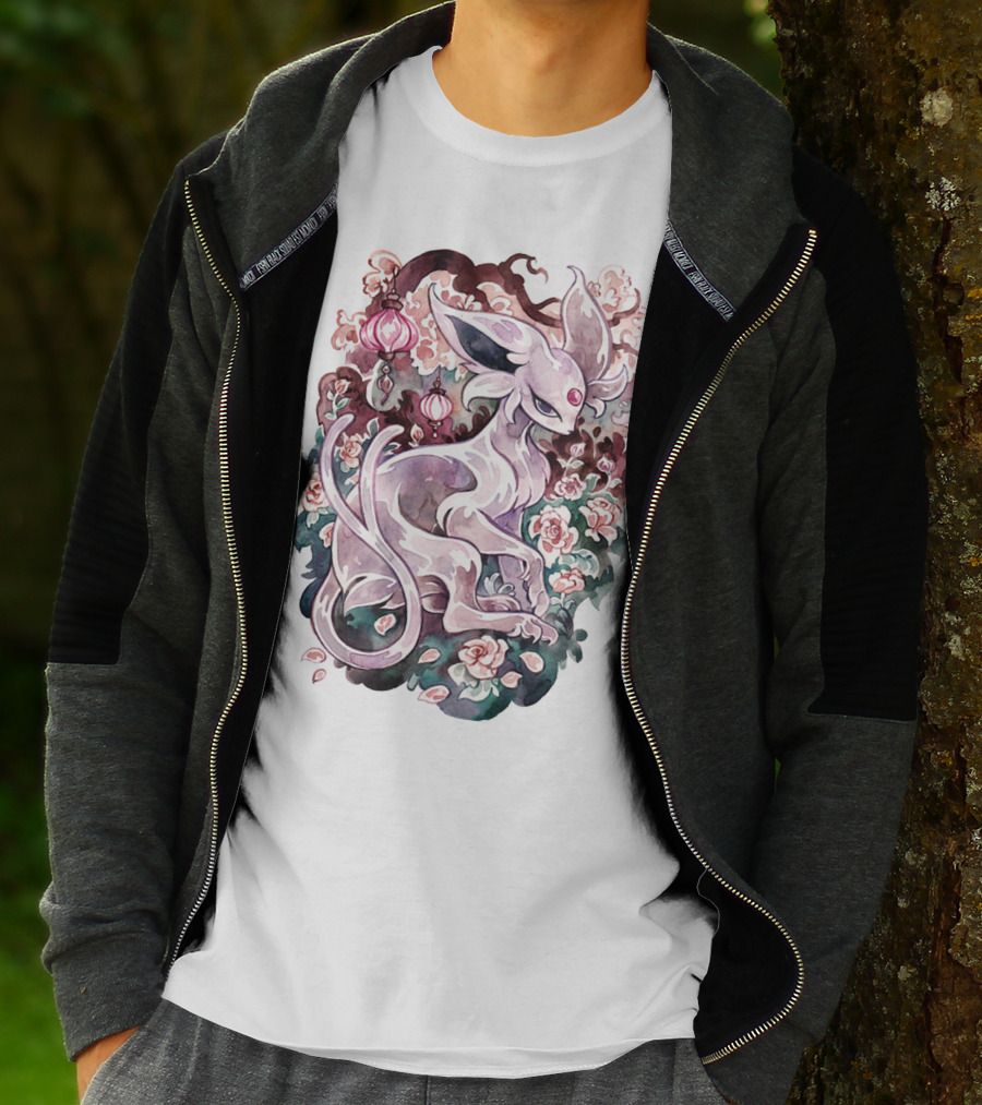 Watercolor Pokemon Espeon IN Floral Ornaments T-Shirt