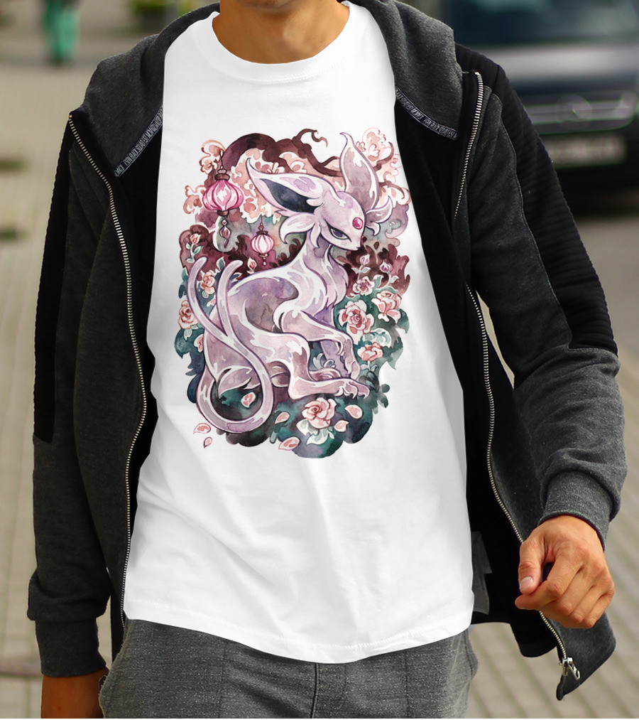 Watercolor Pokemon Espeon IN Floral Ornaments T-Shirt