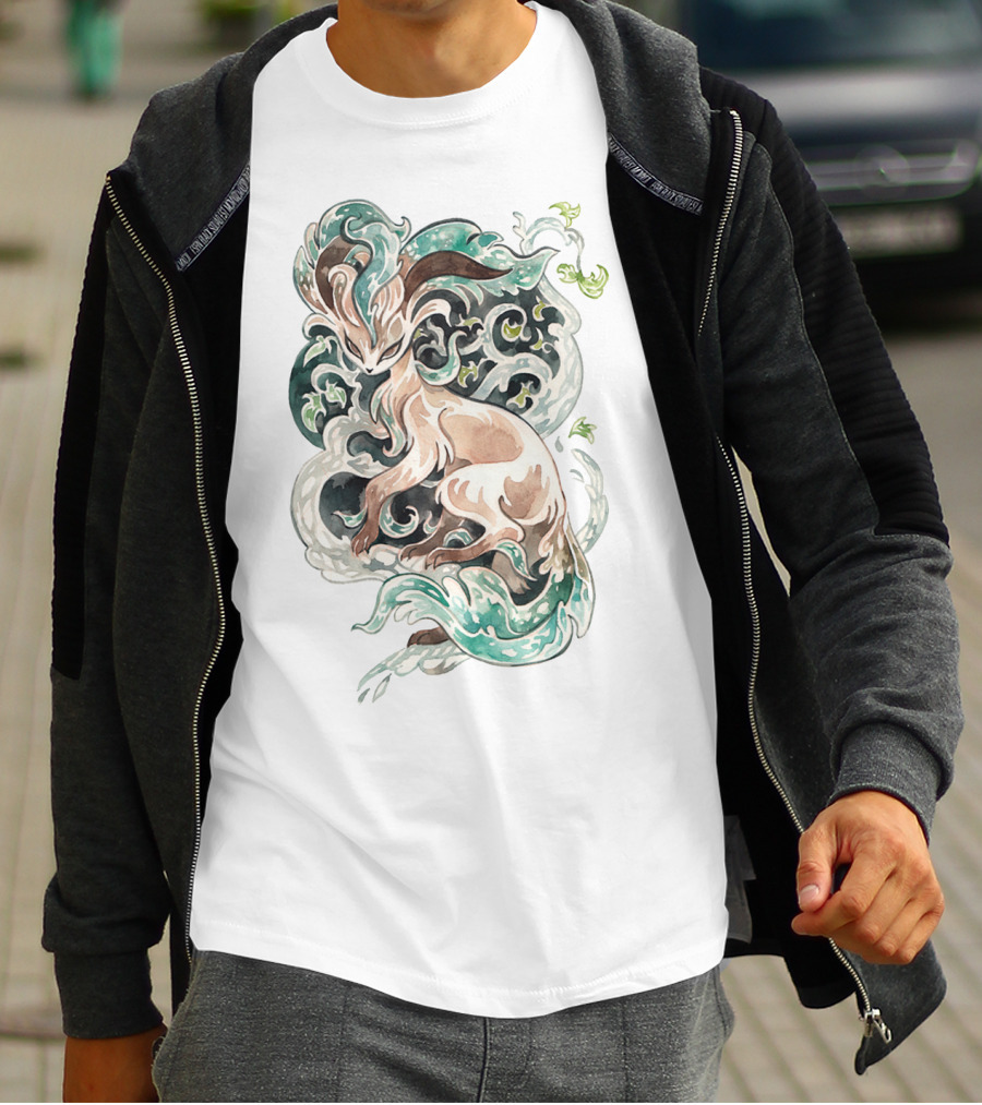 Watercolor Pokemon Leafeon Vivid Artistic T-Shirt
