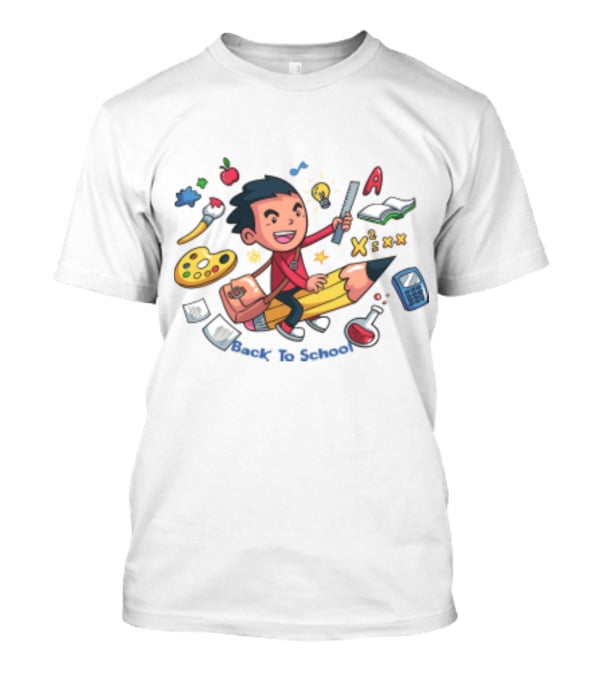 Fly To School Back To School Adventure With Art Mathematics And Science Elements T-Shirt