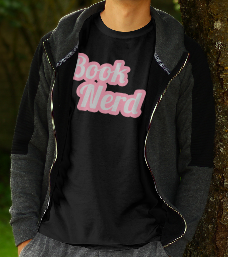 Book Nerd Back To School Style Pink Bubble Letters T-Shirt
