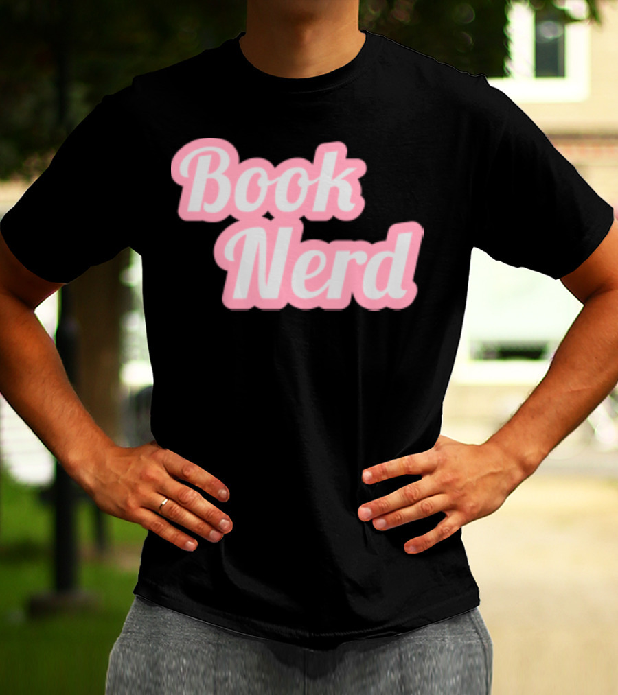 Book Nerd Back To School Style Pink Bubble Letters T-Shirt