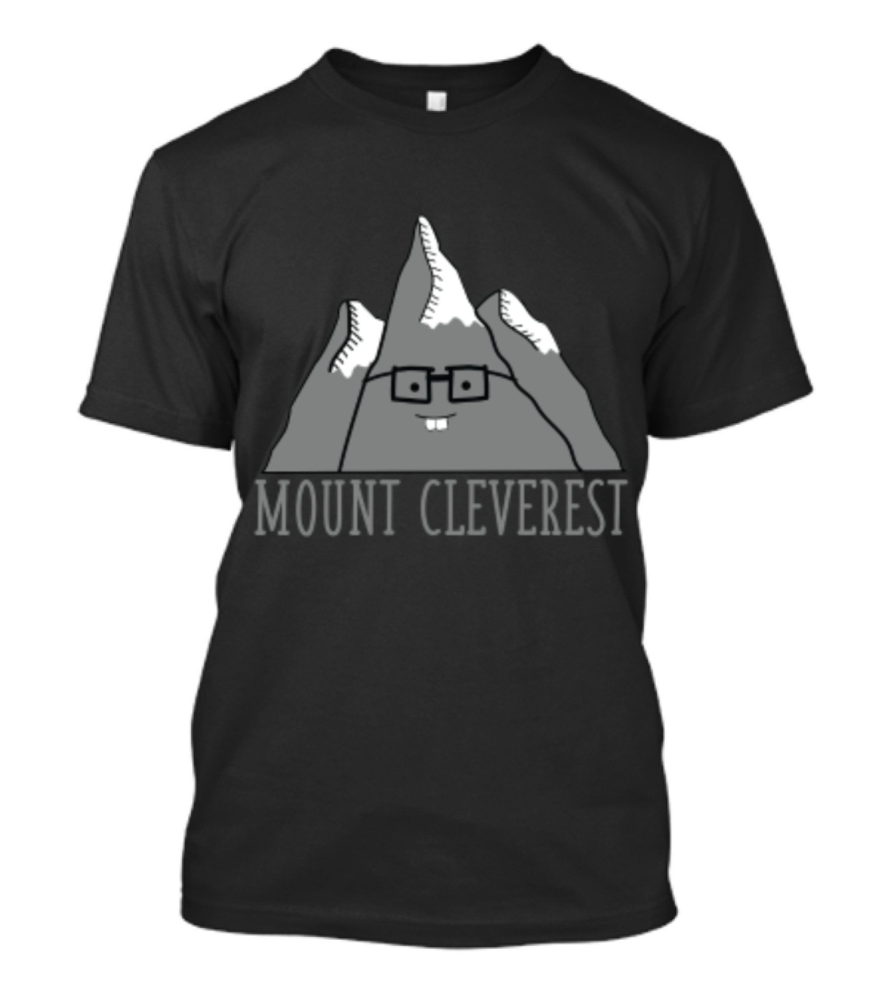 Mount Cleverest Funny Cartoon Mountain With Glasses Back To School T-Shirt