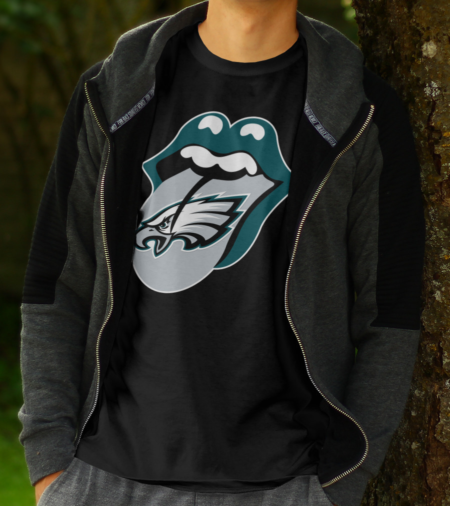 Rolling Stones Philadelphia Eagles Inspired Tongue T-Shirt